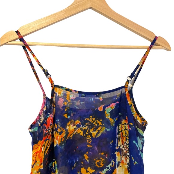 Abstract Design Navy, pink and Orange Tank Top Size XS - Picture 3 of 5
